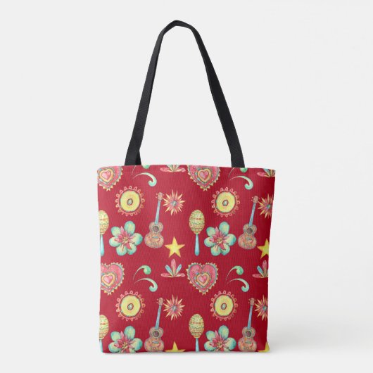 Cinco De Mayo Mexican Folk Art Pattern Tote Bag (Achterkant)