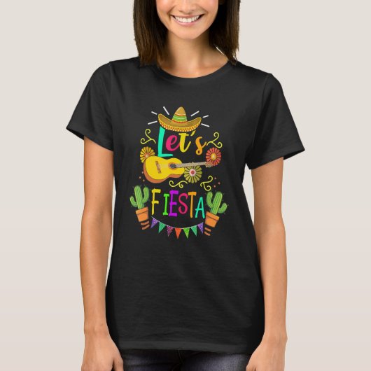 Cinco De Mayo Mexican Guitar Cactus for Men Women  T-shirt (Voorkant)