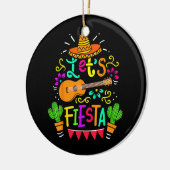 Cinco De Mayo Mexican Guitar Cactus Keramisch Ornament (Links)