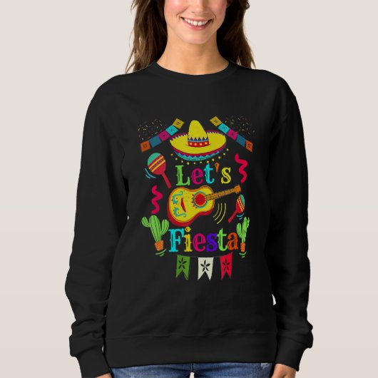 Cinco De Mayo Mexican Guitar Cactus Lets Fiesta Pa Trui (Voorkant)