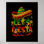 Cinco De Mayo Mexican Guitar Cactus Lets Fiesta Poster (Voorkant)