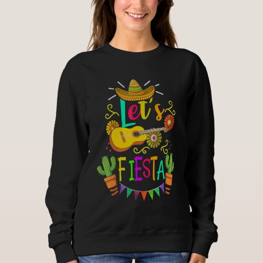 Cinco De Mayo Mexican Guitar Cactus Trui (Voorkant)
