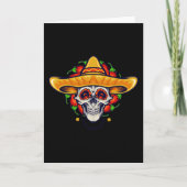 Cinco de mayo mexican skull sombrero kaart (Voorkant)