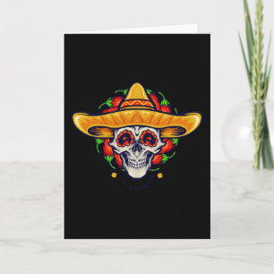 Cinco de mayo mexican skull sombrero kaart