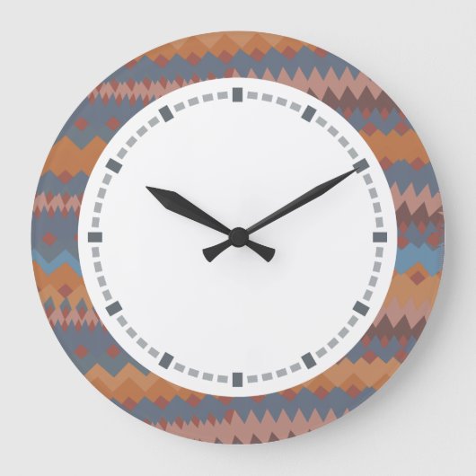 Cinco de Mayo Mexican ZigZag Southwestern Colors Grote Klok (Voorkant)