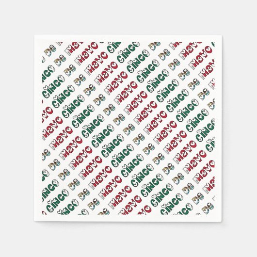 Cinco de Mayo Mexico Mexican Flag Color Typografie Servetten (Voorkant)