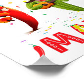 Cinco De Mayo Mustache Sunbries Cactus Mexican G Poster (Hoek)