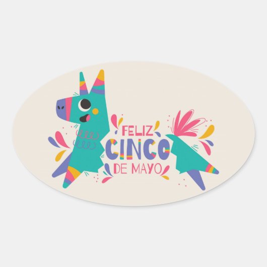 Cinco De Mayo Oval Sticker (Voorkant)