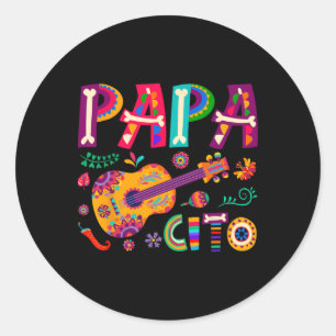 Cinco De Mayo Papacito Bloem Papa Cito Mexicaans 1 Ronde Sticker