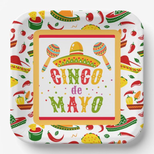 Cinco de Mayo Papieren Bordje (Voorkant)