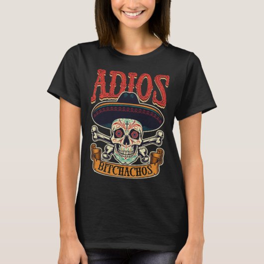 Cinco De Mayo Party Fiesta Mexican Adios Skull Ske T-shirt (Voorkant)