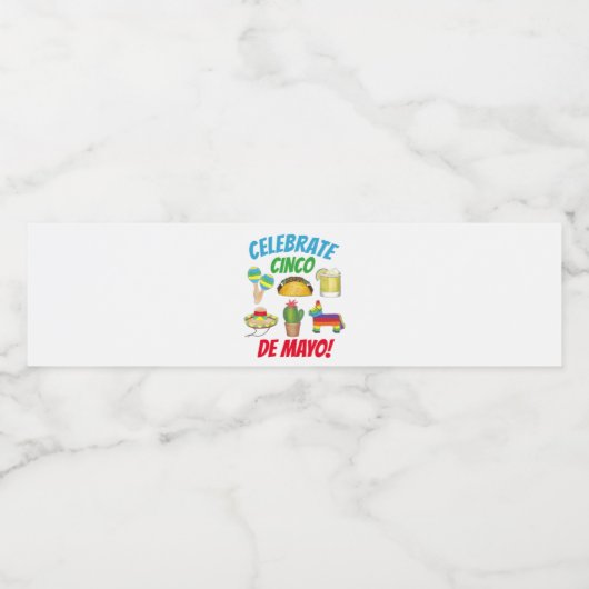 Cinco de Mayo Party Fiesta Regenboog Ezel Piñata Waterfles Etiket (Enkel label)