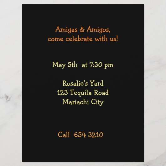 Cinco de Mayo Party Flyer (Achterkant)
