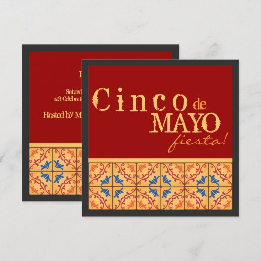 Cinco de Mayo Party! Happy Fiesta-uitnodiging Kaart (Voorkant / Achterkant)