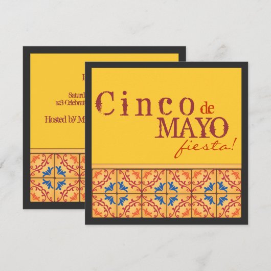 Cinco de Mayo Party! Happy Fiesta-uitnodiging Kaart (Voorkant / Achterkant)