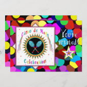 Cinco de Mayo Party Invitation - Festief, kleurrij Kaart (Voorkant / Achterkant)