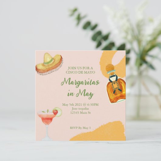cinco de mayo party kaart (Staand voorkant)