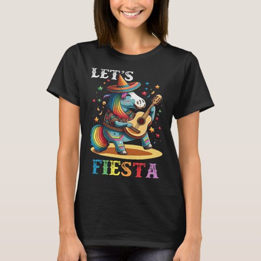 Cinco De Mayo Party Let s Fiesta Mexican Unicorn T-shirt (Voorkant)