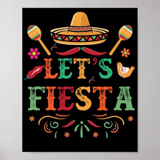Cinco De Mayo Party Lets Fiesta Mexican Poster (Voorkant)