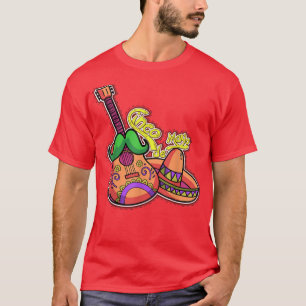Cinco De Mayo Party Meican Guitar Women Mannen Kin T-shirt