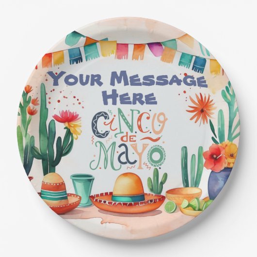Cinco De Mayo Party Papieren Bordje (Voorkant)