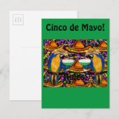 Cinco De Mayo Party Parrot Uitnodiging Briefkaart (Voorkant / Achterkant)