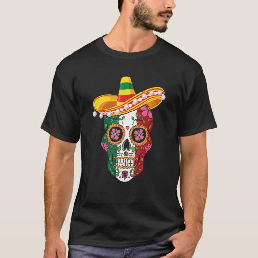 Cinco De Mayo Party Sugar Skull Men Women Mexican T-shirt (Voorkant)