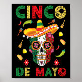 Cinco de Mayo Party Suikerschedel Mexicaanse Fiest Poster (Voorkant)