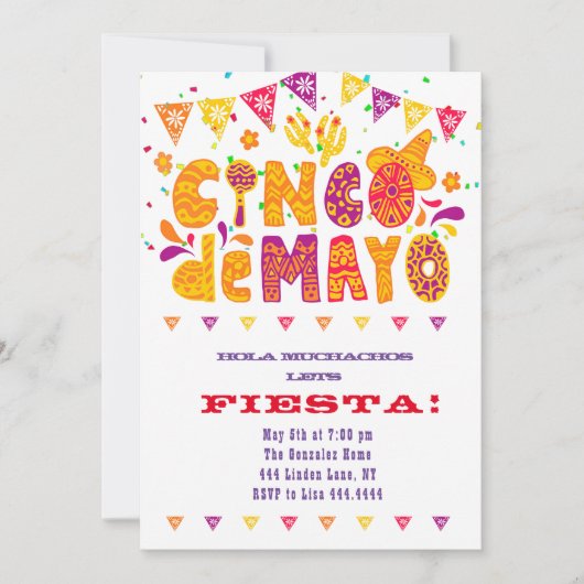 Cinco de Mayo Party Uitnodigingen (Voorkant)