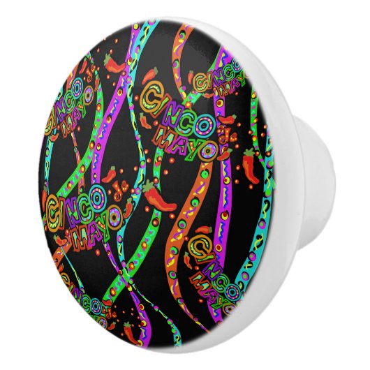 Cinco de Mayo Pattern Keramische Knop (Rechts)