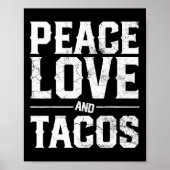 Cinco de Mayo Peace Love en Tacos Mannen Vrouwen M Poster (Voorkant)