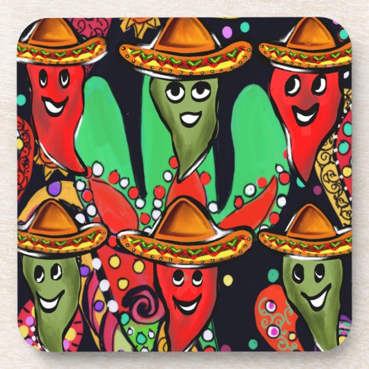 Cinco de Mayo Pepers Bier Onderzetter (Voorkant)