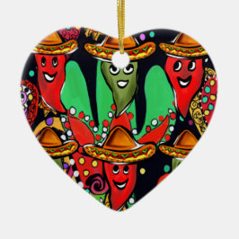Cinco de Mayo Pepers Keramisch Ornament
