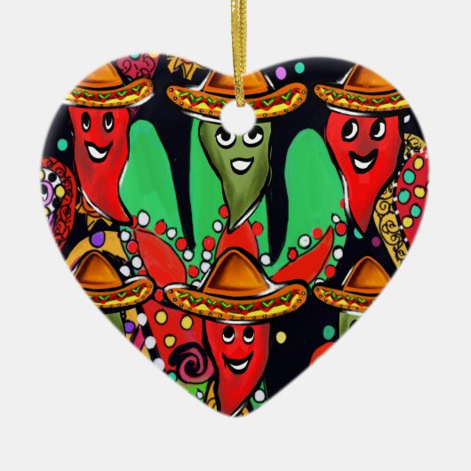 Cinco de Mayo Pepers Keramisch Ornament (Voorkant)