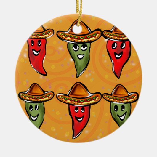 Cinco de Mayo Pepers Keramisch Ornament (Voorkant)