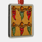 Cinco de Mayo Pepers Metalen Ornament (Rechts)