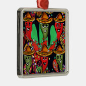 Cinco de Mayo Pepers Metalen Ornament (Rechts)
