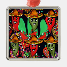 Cinco de Mayo Pepers Metalen Ornament