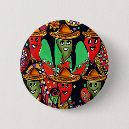 Cinco de Mayo Pepers Ronde Button 5,7 Cm