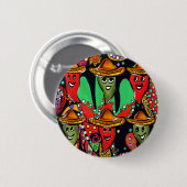 Cinco de Mayo Pepers Ronde Button 5,7 Cm (Voorkant /achterkant)