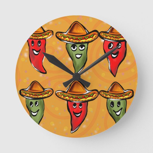 Cinco de Mayo Pepers Ronde Klok (Voorkant)