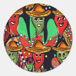 Cinco de Mayo Pepers Ronde Sticker