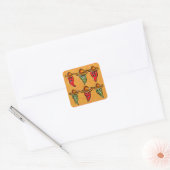 Cinco de Mayo Pepers Vierkante Sticker (Envelop)