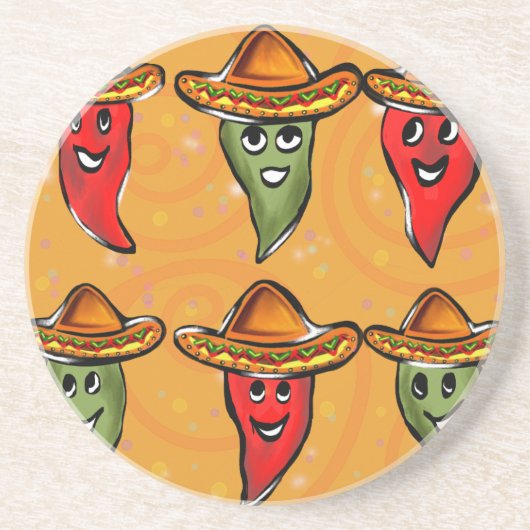 Cinco de Mayo Pepers Zandsteen Onderzetter (Voorkant)