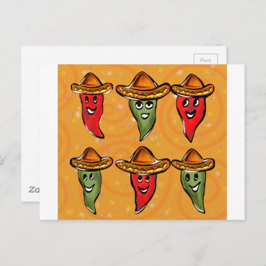 Cinco de Mayo Peppers Briefkaart (Voorkant / Achterkant)