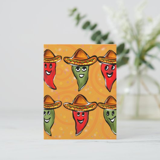 Cinco de Mayo Peppers Briefkaart (Staand voorkant)