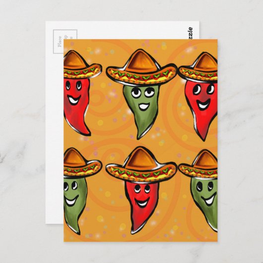 Cinco de Mayo Peppers Briefkaart (Voorkant / Achterkant)