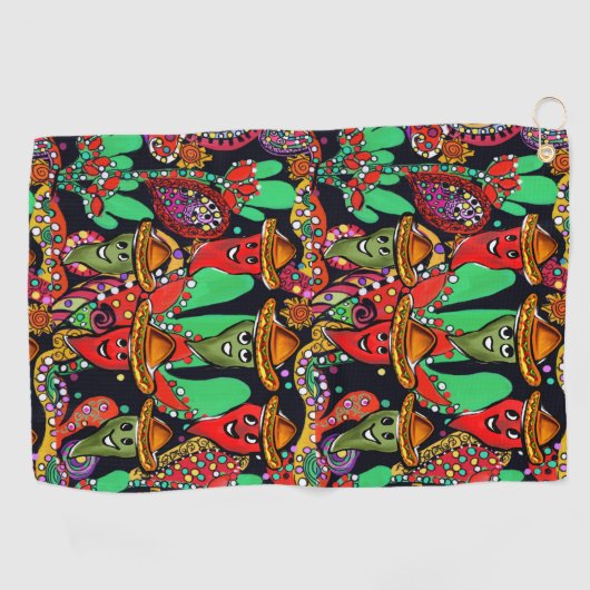 Cinco de Mayo Peppers Golfhanddoek (Horizontaal)