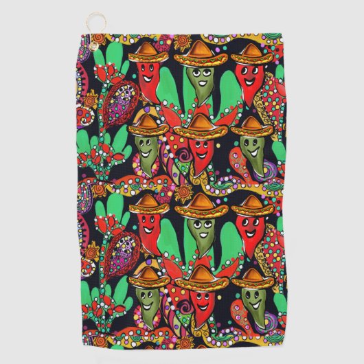 Cinco de Mayo Peppers Golfhanddoek (Voorkant)