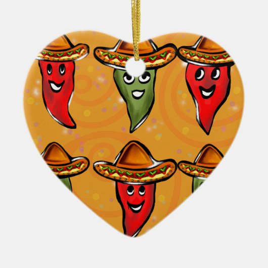 Cinco de Mayo Peppers Keramisch Ornament (Voorkant)